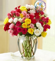 Rainbow Bouquet for Baby, 50-100 Blooms