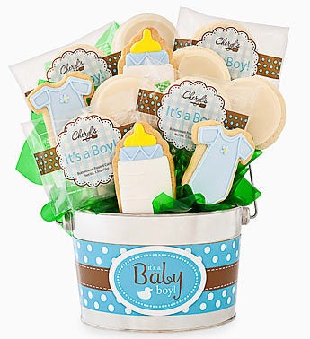 Cheryl's Baby Boy Cookie Flower Pot