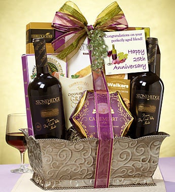 Happy 25th! Fruit of the Vine Wine Basket