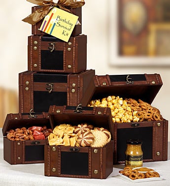 Birthday Survival Kit Faux Leather Trunk Tower