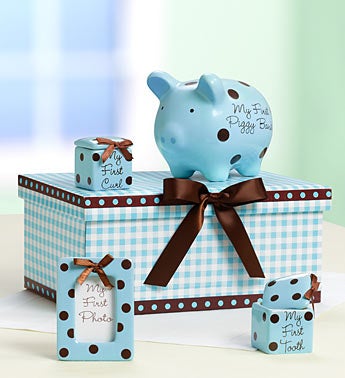 Classic Blue Baby's "Firsts" Keepsakes Set