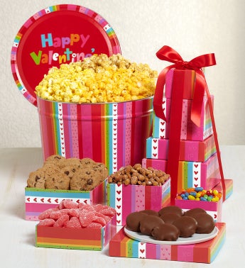 The Popcorn Factory� Happy Vday Tin & Tower