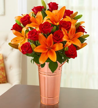 Elegant Autumn Rose & Lily