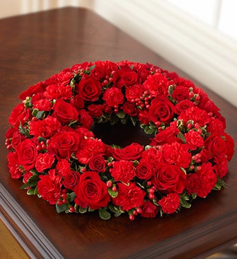 Cremation Wreath - All Red