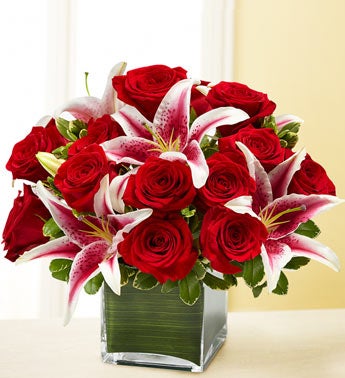 Modern Embrace? Red Rose and Lily Cube