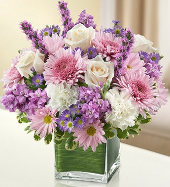 Lavender and White Cube Arrangement