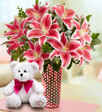 Stunning Pink Valentine?s Day Lilies