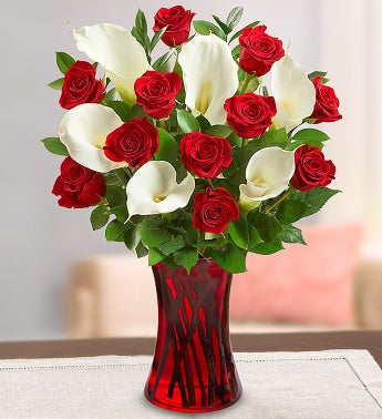 Red Rose and Calla Lily Bouquet