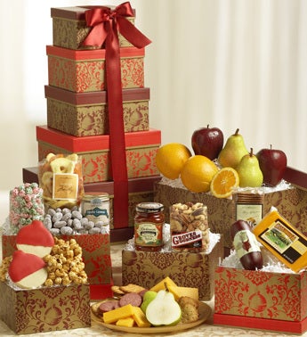 3, 4 or 5 tier tower w/fruit and gourmet snacks