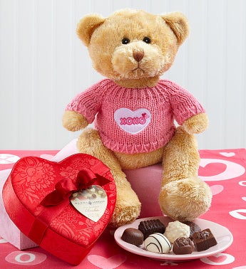XOXO Bear with Chocolate Heart Box