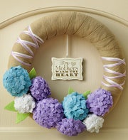 Handmade Hydrangea Wreath with Plaque