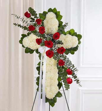 Peace and Prayers Standing Cross - Red