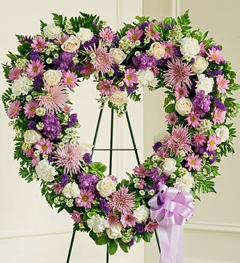 Always Remember Floral Heart Tribute - Lavender