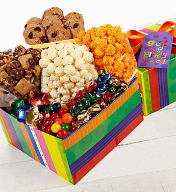 The Popcorn Factory� Bright Stripe Birthday Box