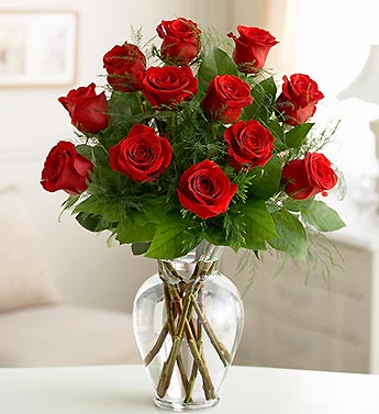 12 Red Long Stem Roses