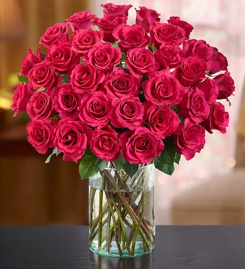 Blush Perfection Roses in Crystal Vase