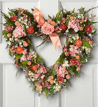I Heart Mom Rose and Hydrangea Wreath