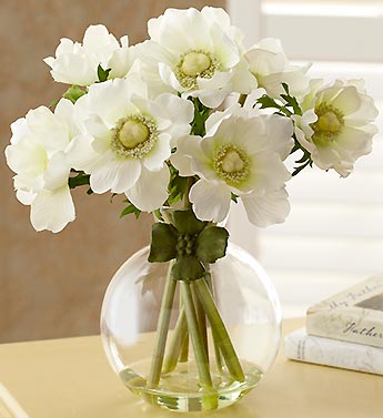 Silk White Anemone Bouquet