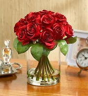 Silk Red Rose Water Bouquet