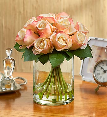 Silk Pink Rose Water Bouquet