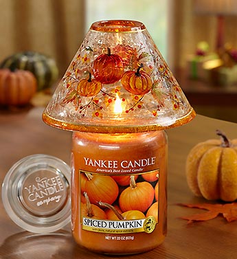 Pumpkin Crackle Shade with Candle