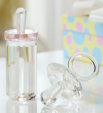 Crystal Pacifier with Baby Bottle
