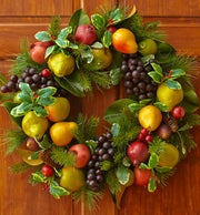 Festive Faux Fruit Wreath - 24"
