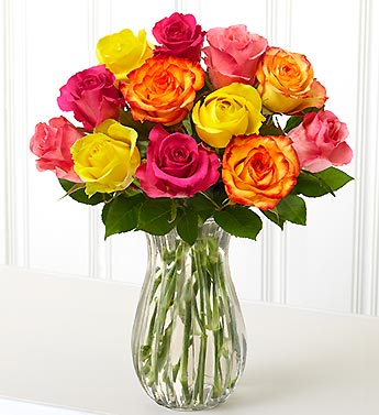 One Dozen Assorted Roses