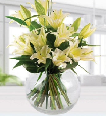White Lilly Bouquet for Sympathy